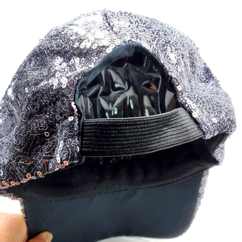 Gray Sequin Baseball Cap NIB
